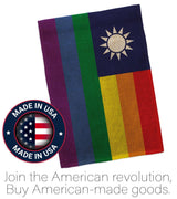 Americana Home & Garden Taiwan Pride Burlap House Flag Support Rainbow Love LGBT Gay Bisexual Pansexual Transgender Decoration Banner Small Garden