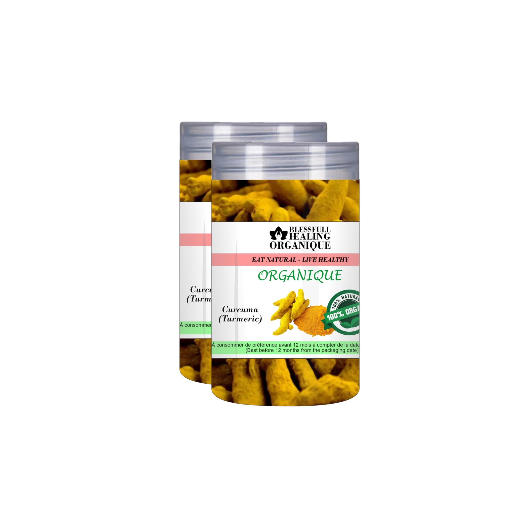 Blessfull Healing Organic Turmeric 100 Gram (3.52 oz) Each (Pack Of 2) = 200 Grams, Vegan
