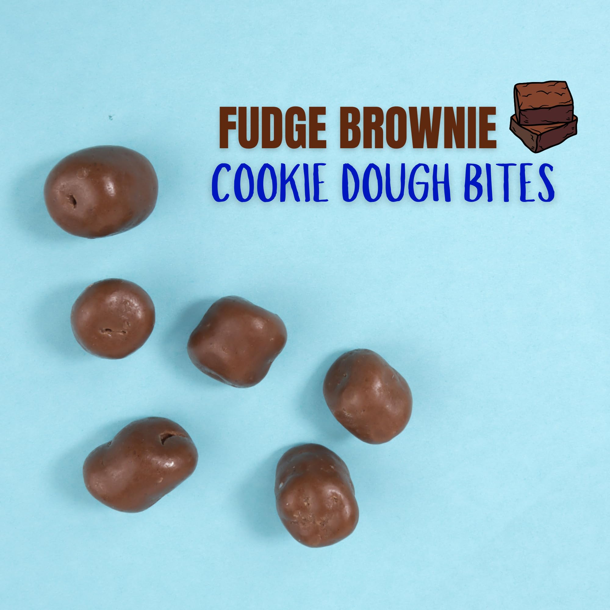 Bulk Fudge Brownie Cookie Dough Bites, Milk Chocolate Covered Candy, Resealable Share Size Bag, 10.5 Ounces (Pack of 2)