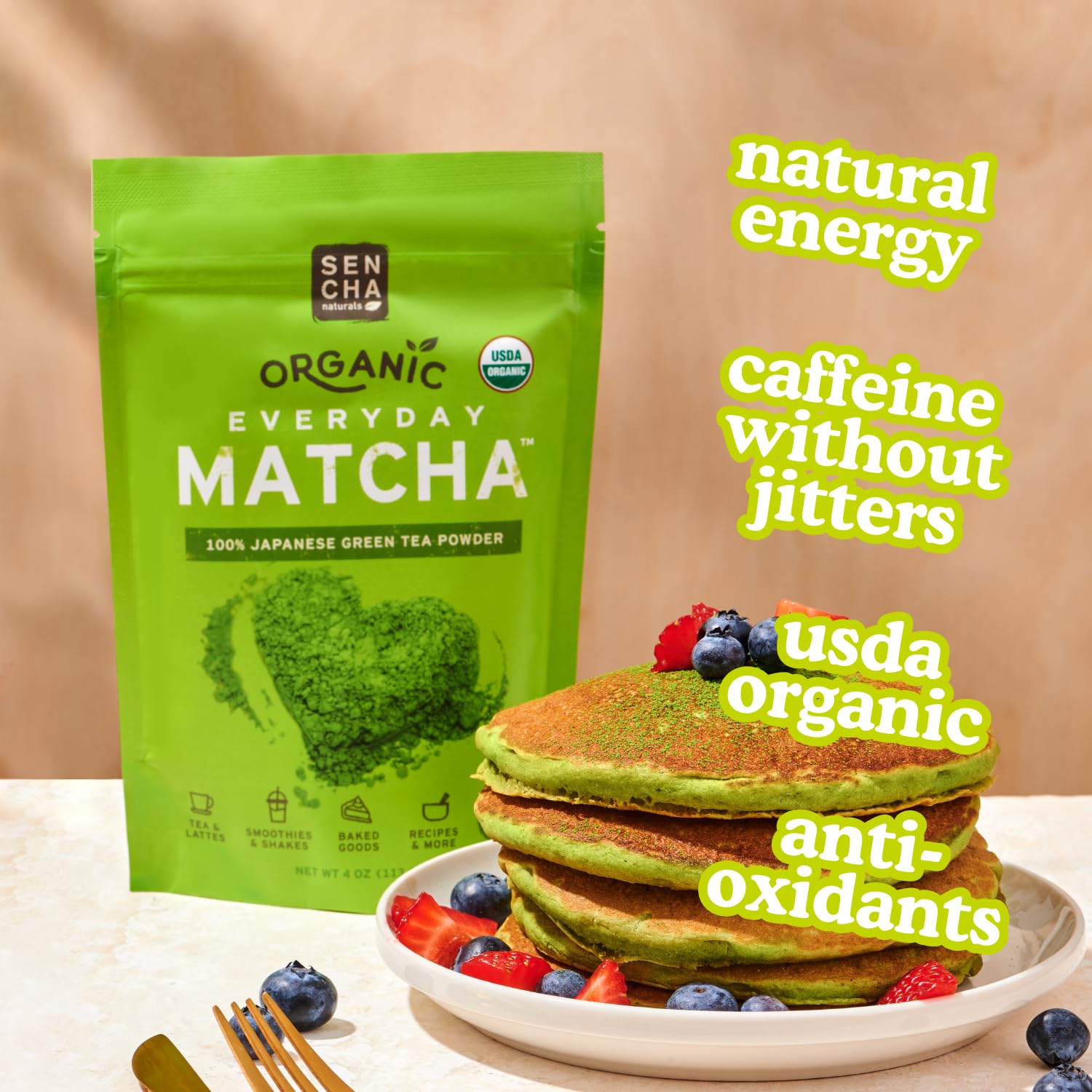 SEN CHA Naturals Organic Matcha Powder, Authentic Japanese Green Tea, Premium First & Second Harvest Culinary and Ceremonial Grade Matcha Powder