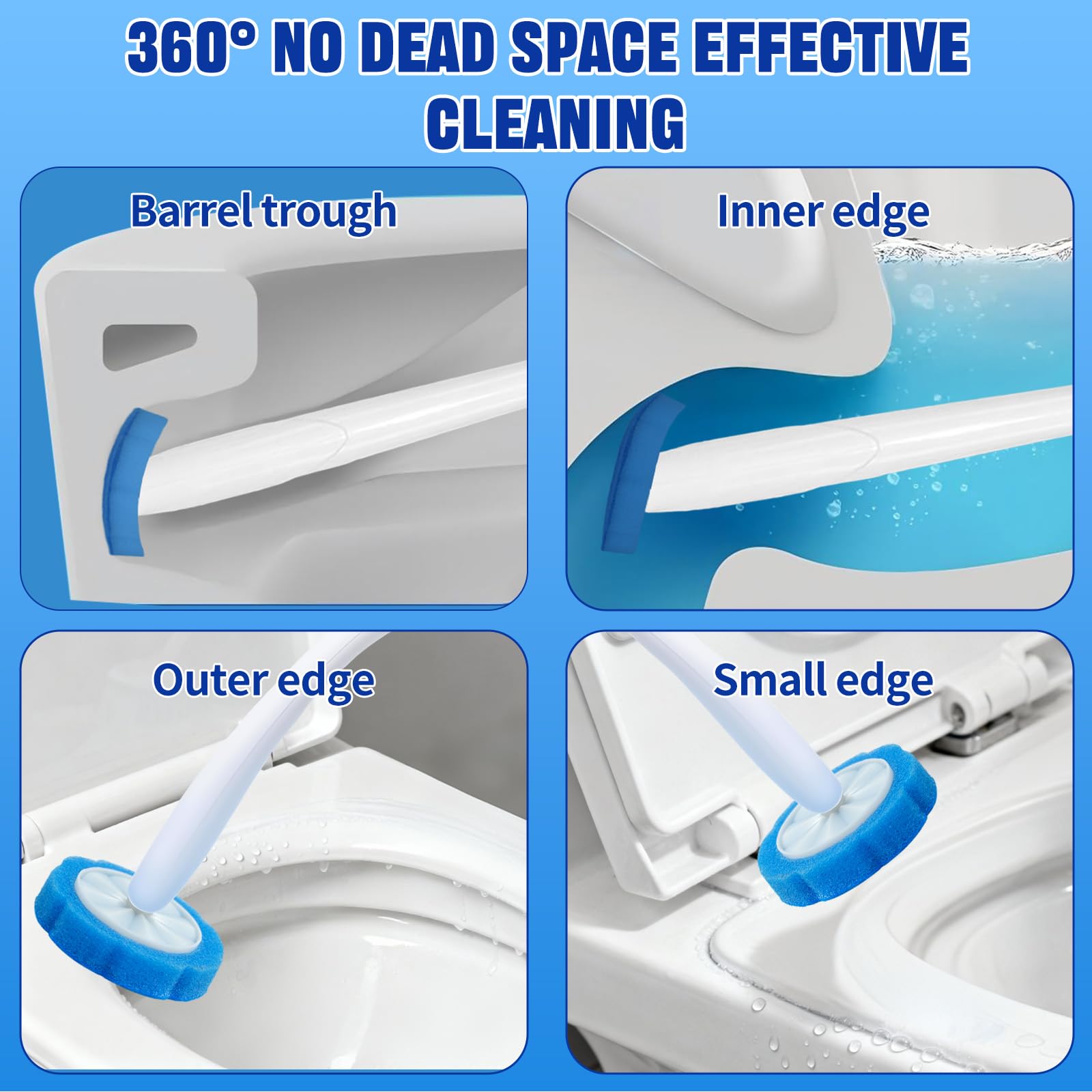 100pcs Disposable Toilet Wand Refills, Replacement Brush Heads Compatible With Clorox Wand Refill System, Upgrade Fiber Cleaner Heads for Closestool