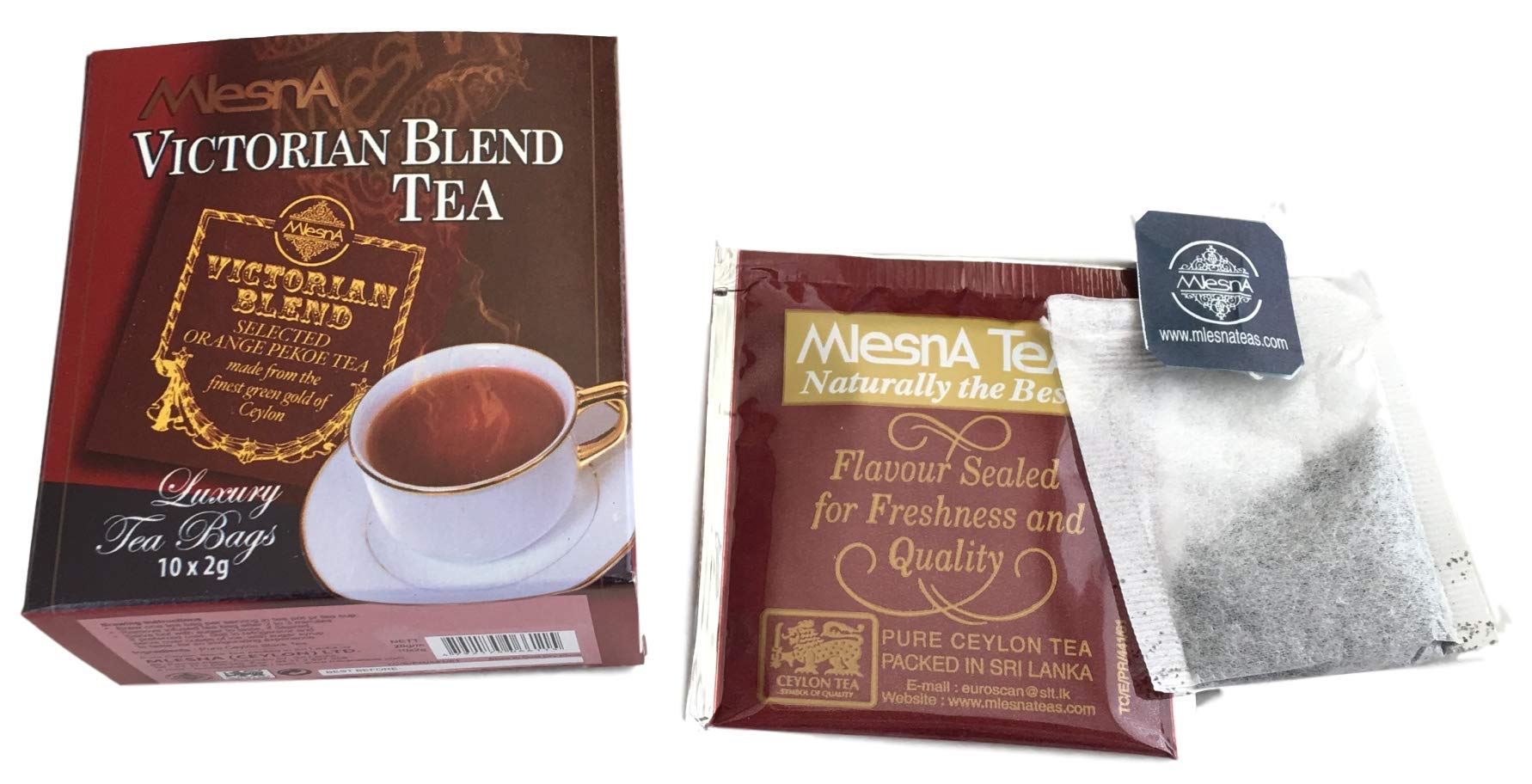 Mlesna Sensations Black Pure Ceylon Tea Foil-Wrapped Envelop Four Assorted Tea Collection - English Breakfast, Looleconderea, Victorian Blend, Ceylon