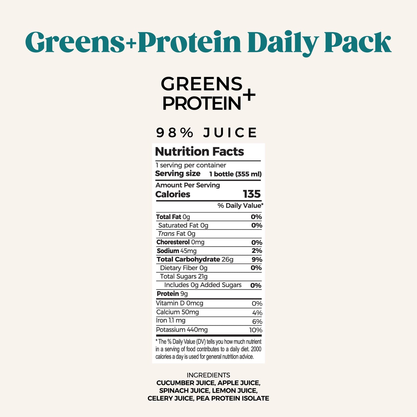 PUR Cold-Pressed Juice - Green Juice Daily Protein 18 Pack - Plant-Based Drink with Cucumber, Spinach, Celery, Apple, Lemon & Pea Protein - Energizing