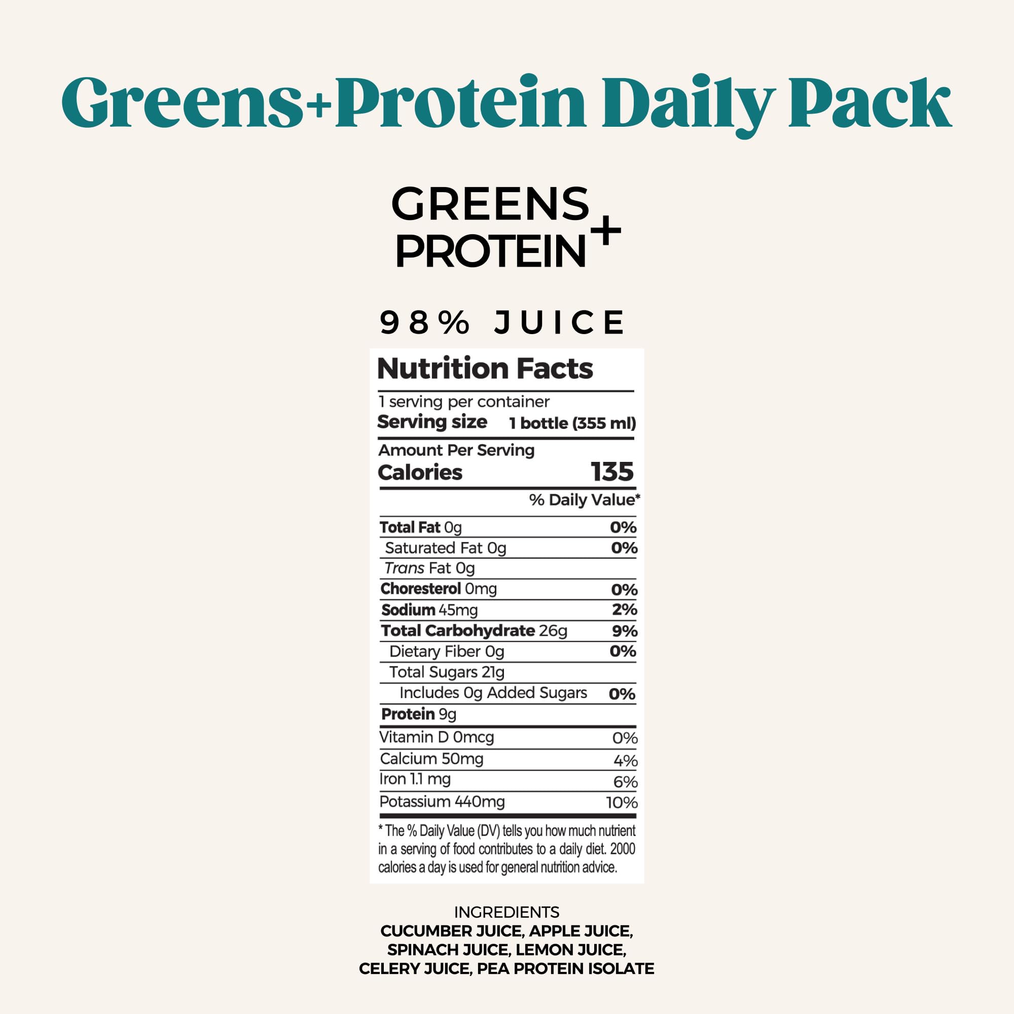 PUR Cold-Pressed Juice - Green Juice Daily Protein 18 Pack - Plant-Based Drink with Cucumber, Spinach, Celery, Apple, Lemon & Pea Protein - Energizing