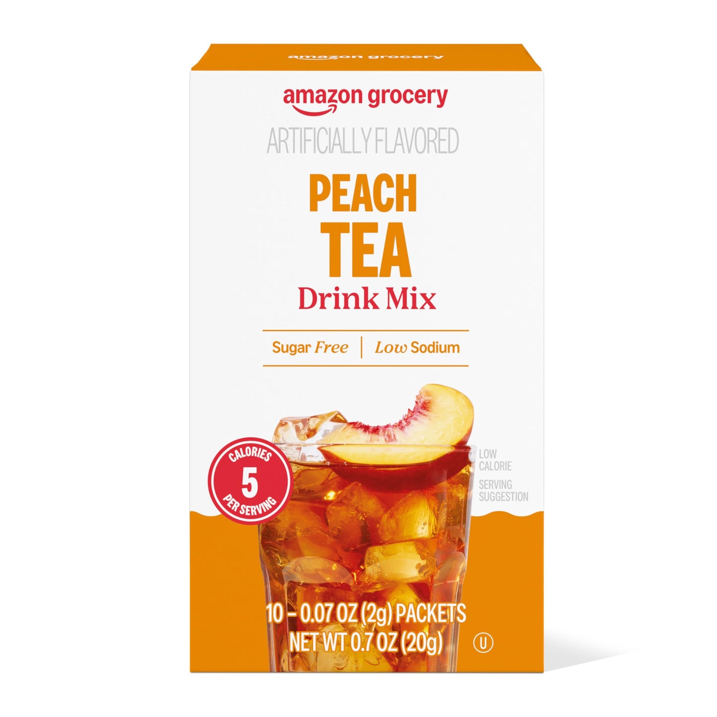 Amazon Grocery, Peach Tea Drink Mix, 10 packets, 0.7 Oz