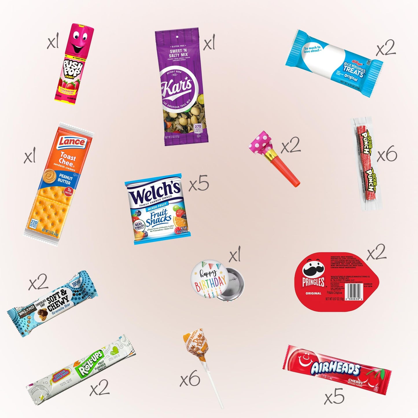 JUMBO JUMBLE Birthday Snack Box (50 count) Assortment Variety Care Package Birthday Snacks Gift Box for Kids, Teens, Boys, Girls, Men, Women, Office