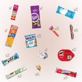 JUMBO JUMBLE Birthday Snack Box (50 count) Assortment Variety Care Package Birthday Snacks Gift Box for Kids, Teens, Boys, Girls, Men, Women, Office