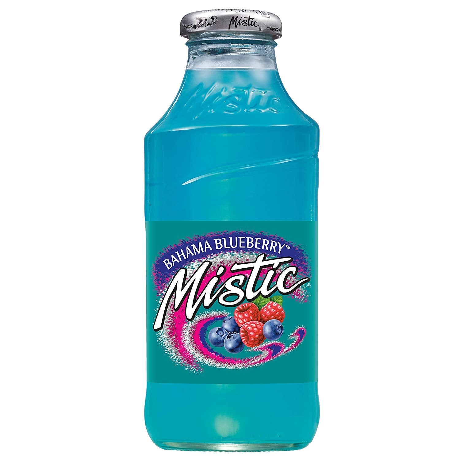 Mistic Bahama Blueberry Drink, 16oz Glass Bottle (Pack of 6, Total of 96 Fl Oz)