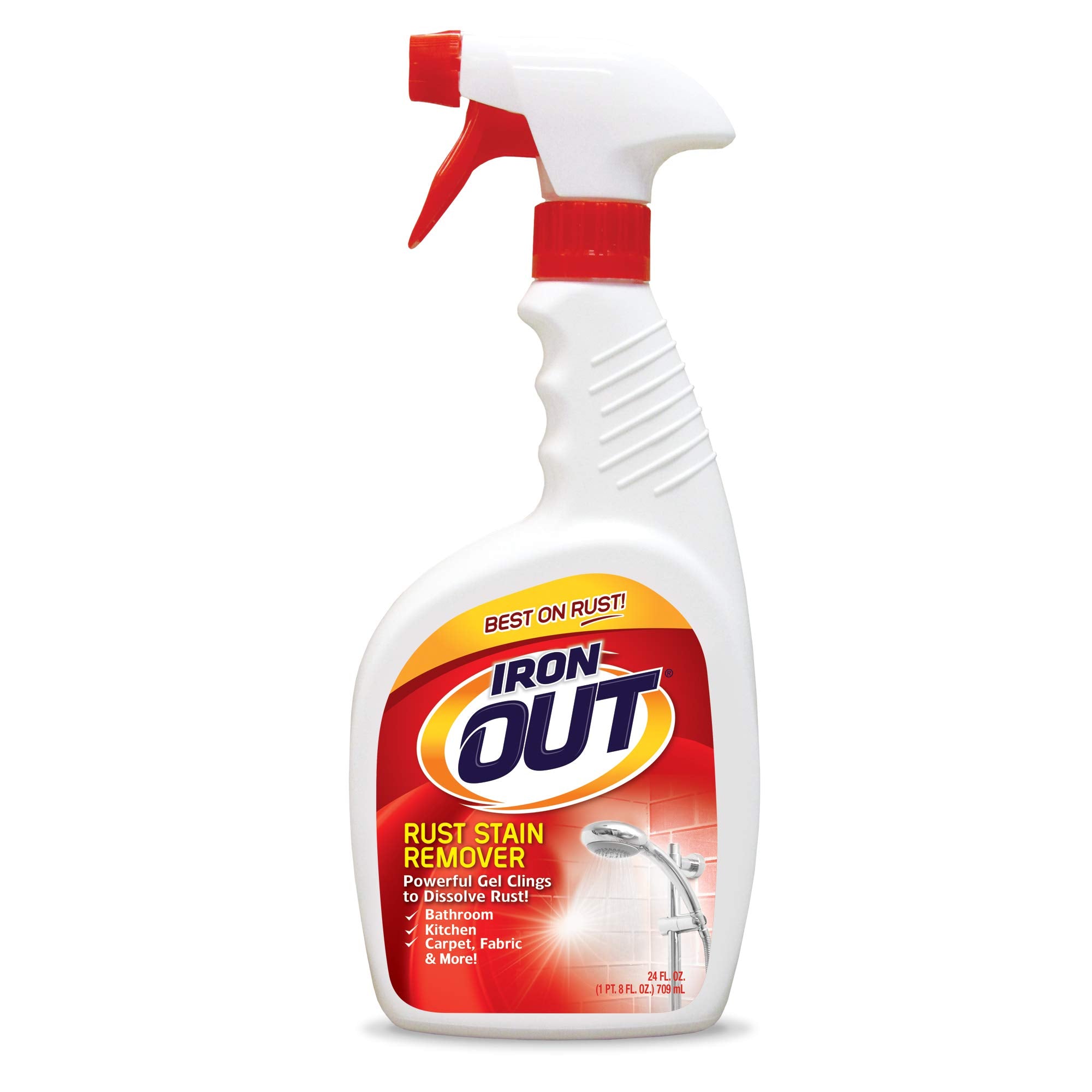 Iron Out Rust Stain Remover Powder, 4 lb 12 oz, and Powerful Gel Spray, 24 fl oz
