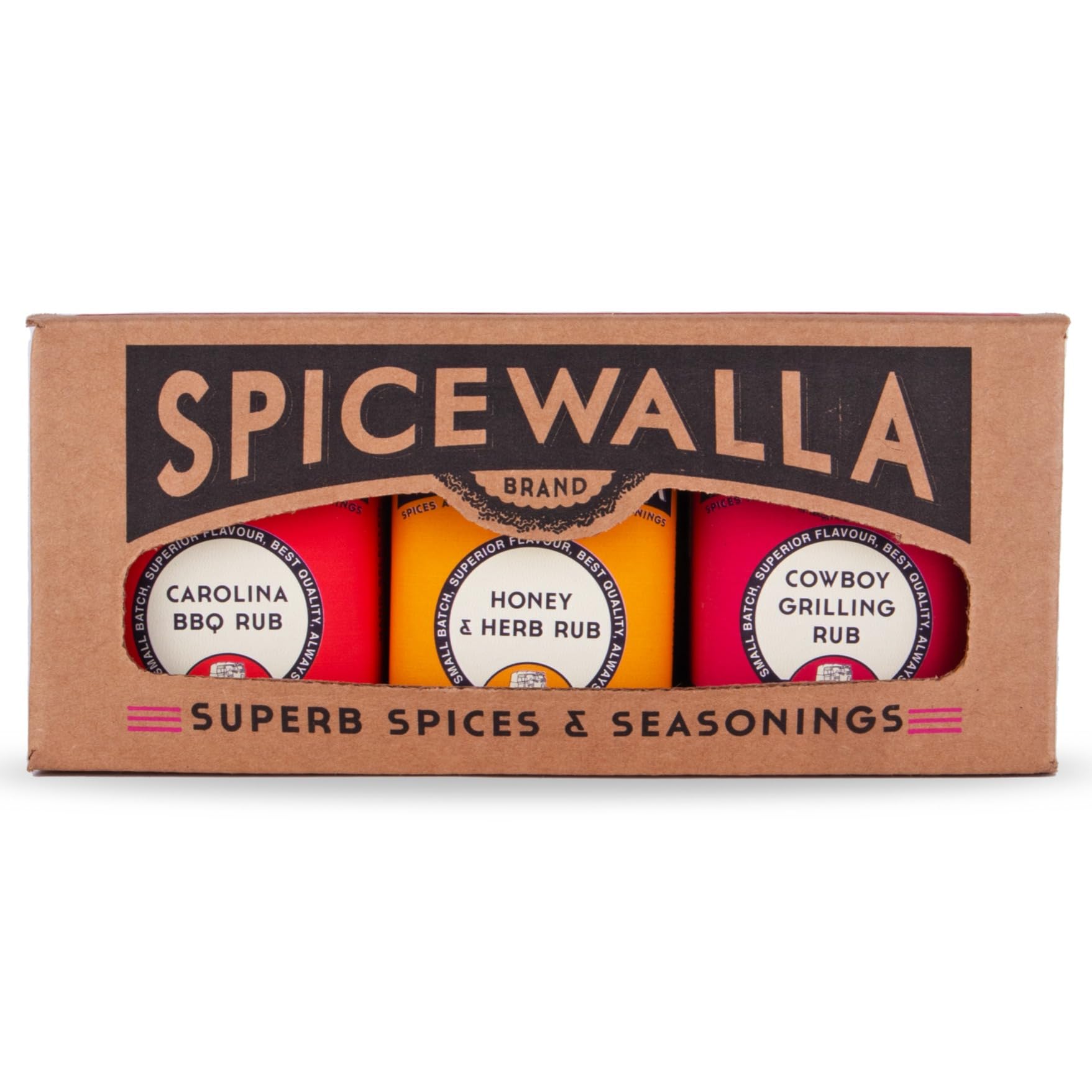 Spicewalla Grill Dry Rub 3 Pack | Carolina Pork, Cowboy Grilling, Honey Herb | for Pork, Steak, Chicken & Vegetables, BBQ Gift Set