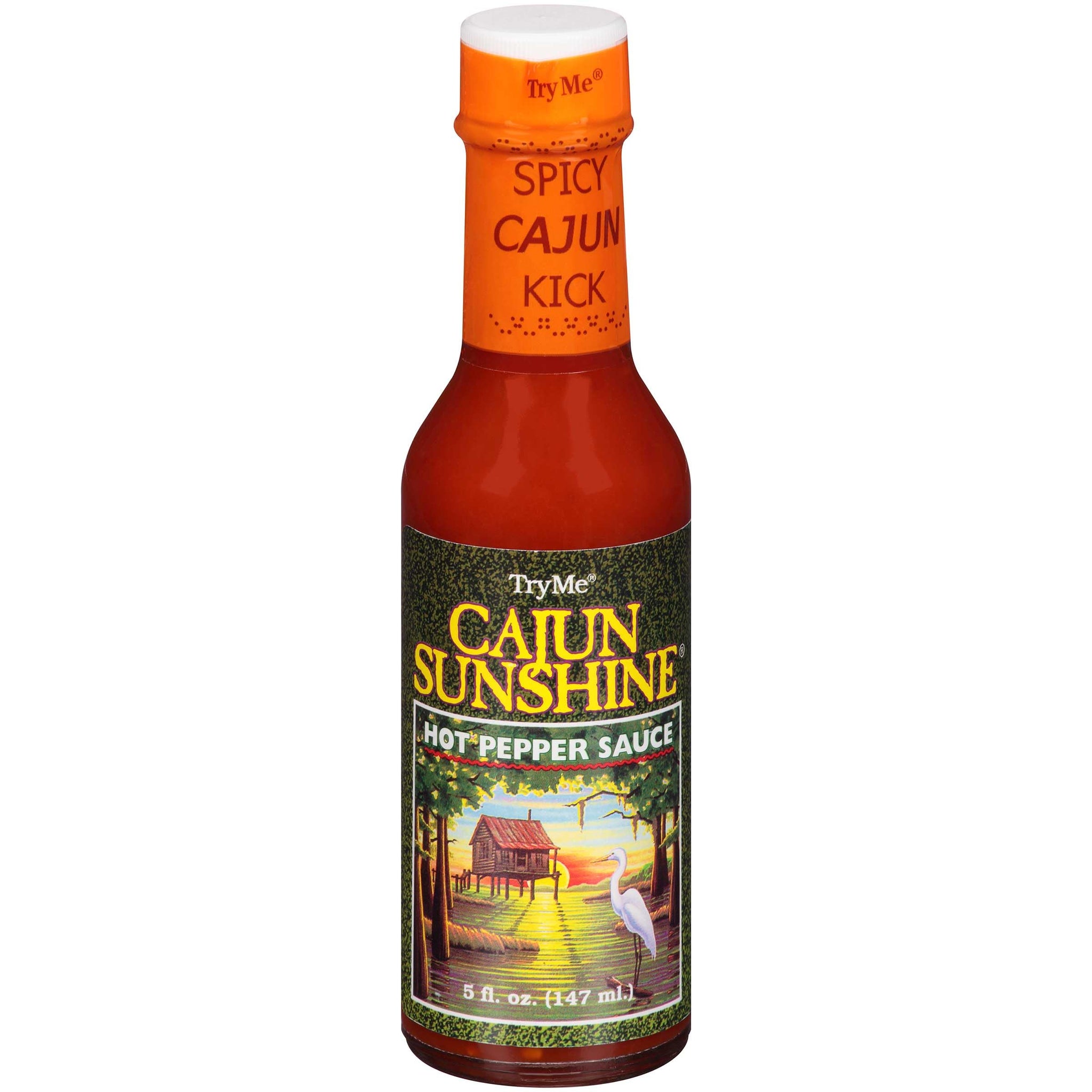 Try Me Cajun Sunshine Hot Pepper Sauce, 5oz Bottle (Pack of 6)
