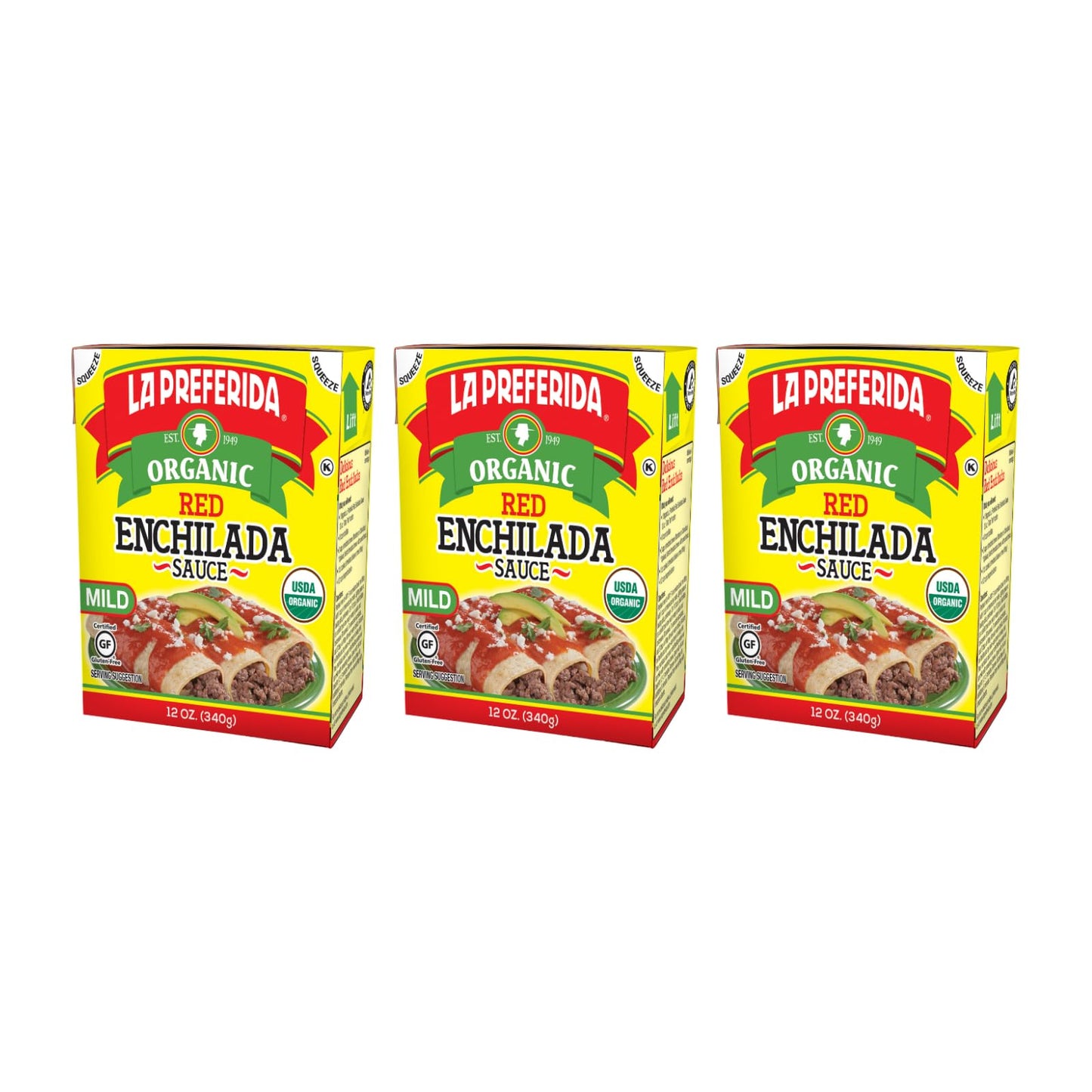 La Preferida Organic Red Enchilada Sauce, 12 Oz (Pack of 3)