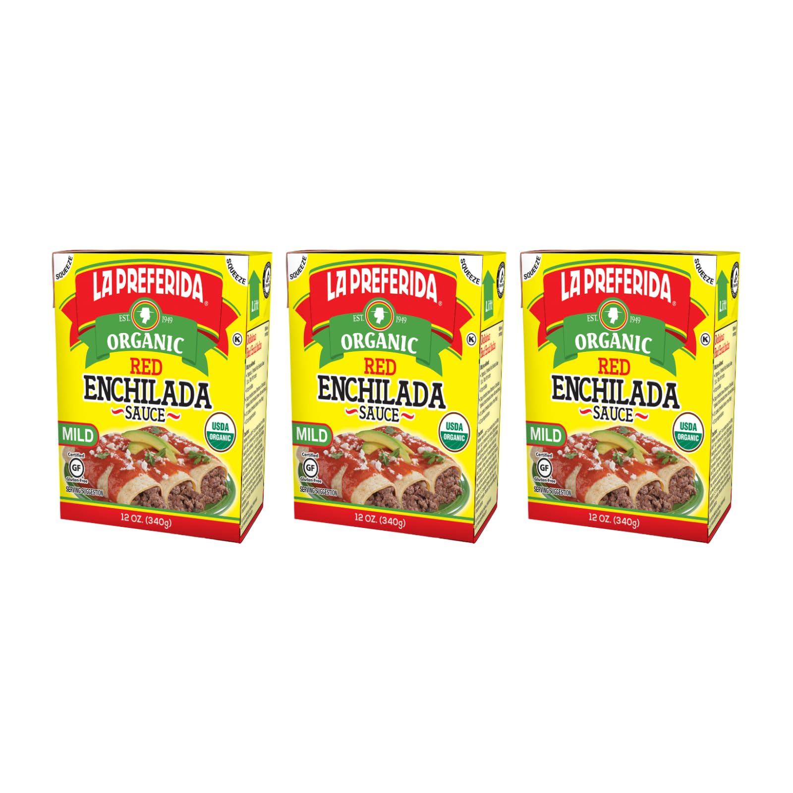 La Preferida Organic Red Enchilada Sauce, 12 Oz (Pack of 3)