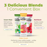 Pureboost Sugar-Free Superfoods Clean Energy Booster, Combo Pack 30 Count, Energy Drink Mix with Apple Cider Vinegar, 7 Organic Red or Green