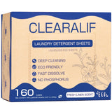 CLEARALIF Laundry Detergent Sheets Up to 160 Loads, Fresh Linen - Great For Travel,Apartments, Dorms,Laundry Detergent Strips Eco Friendly