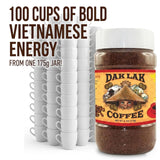 Dak Lak 100% Freeze Dried Vietnamese Instant Coffee, 175 Gram Jar