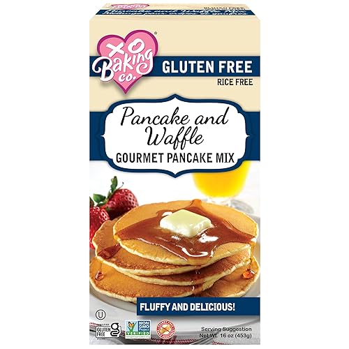 XO Baking Co. Gluten Free Gourmet Pancake & Waffle Mix; Non-GMO; Kosher; Rice Free; Peanut Free; Soy Free; Dairy Free; No Preservatives; No Artificial Flavors or Colors, 16oz