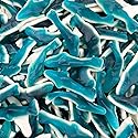 Blue Sharks Gummy Candy | 1 Pound Bag | Gummy Fish in Blue Raspberry and Vanilla Flavors | Chewy Shark Candy for Parties, Goody Bags, and Themed