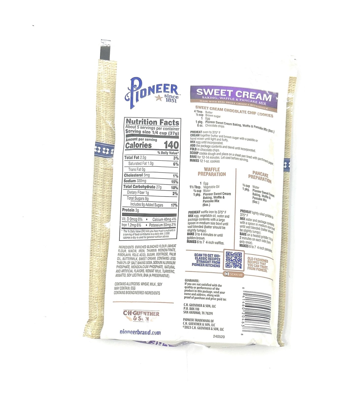 Pioneer Sweet Cream Baking, Waffle & Pancake Mix 6oz - pack of 6