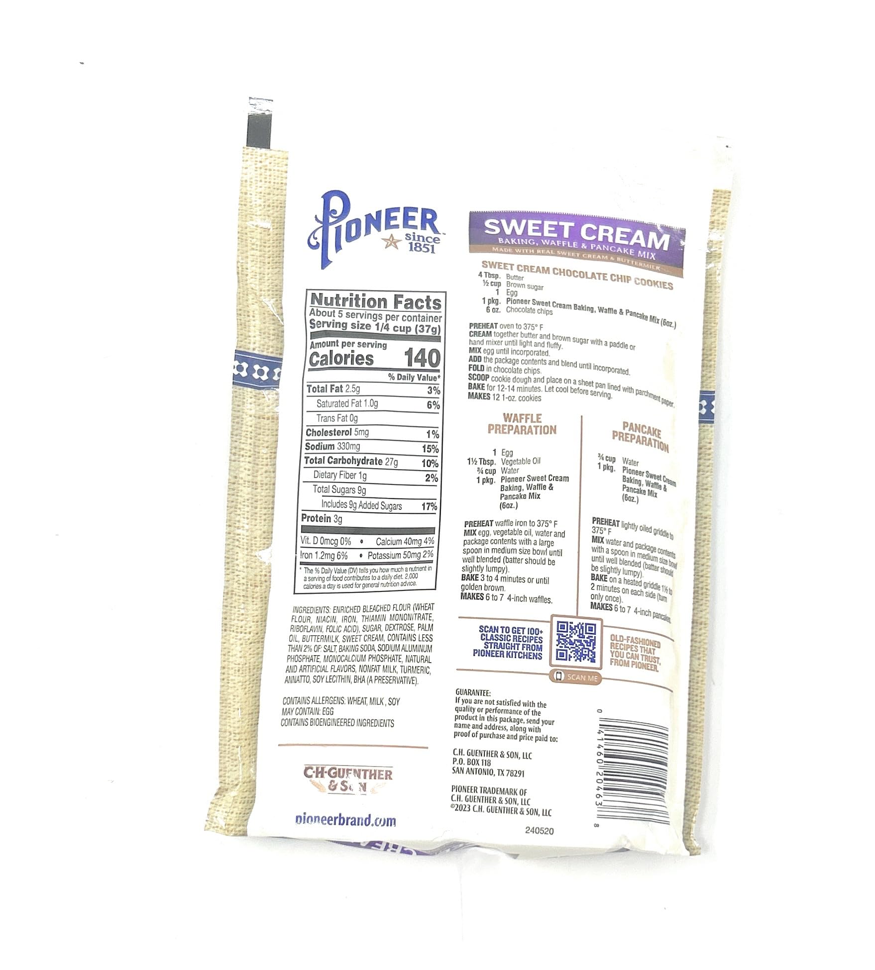 Pioneer Sweet Cream Baking, Waffle & Pancake Mix 6oz - pack of 6
