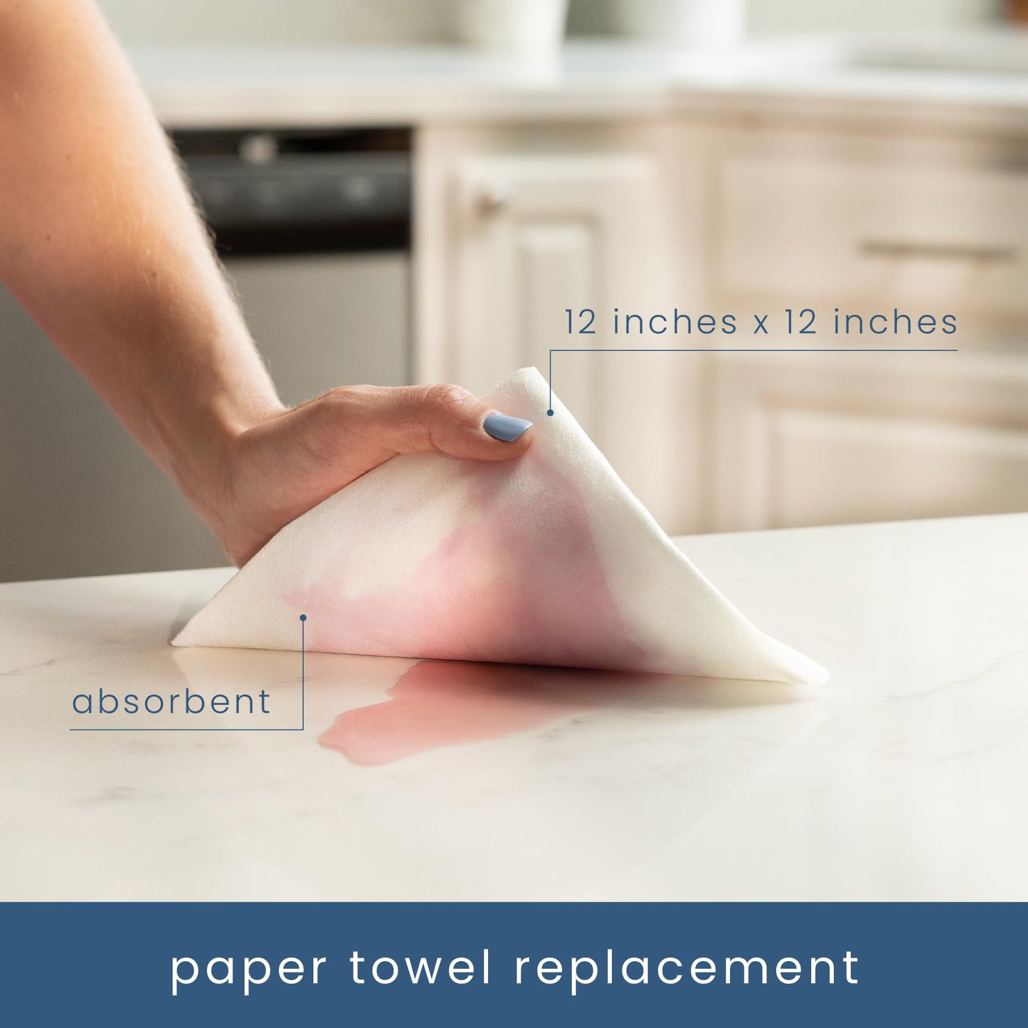S&T INC. 30 Pack Reusable Paper Towels with Box, Non Woven Towels for Home, Microfiber Towels for Cars, Cleaning Rags, White, 12 Inches x 12 Inches