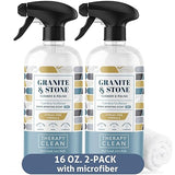 Therapy Granite Countertop Cleaner & Polish (2 Pack - With Microfiber) - pH Neutral, Marble Cleaner, Soapstone, Quartz, Stone, Quartzite, Slate