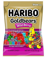 HARIBO Goldbears Wild Berry Gummi Candy, Fruit Flavored, 5 oz Share Size Bag (4 PACK)