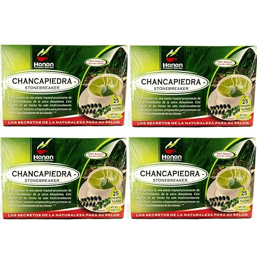 Chanca Piedra Kidney Stone Breaker 100% Natural Peruvian 4 Boxes (100 Tea Bags) Caffeine Free Herbal Supplement
