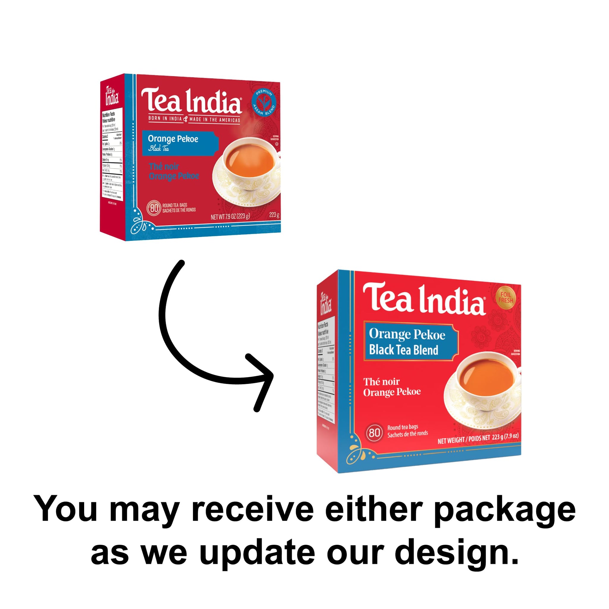 Tea India Orange Pekoe Black Tea Chai Flavorful Blend Of Black Tea & Natural Ingredients Strong Full-Bodied Traditional Indian Caffeinated Tea 80