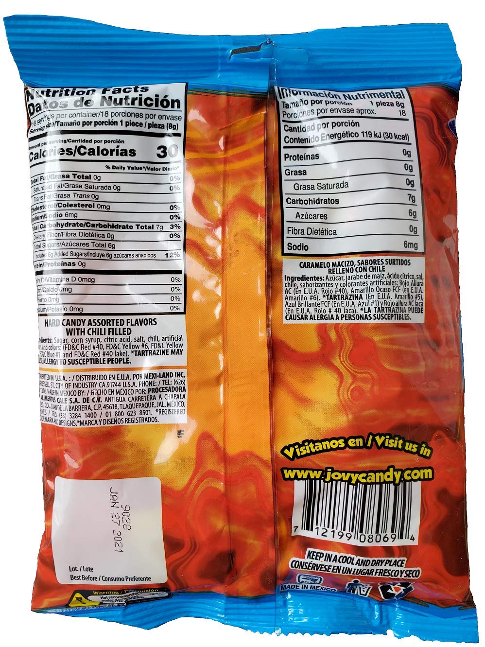Chili Rokas Revolcadas (18 Pieces, 3 Pack), Assorted Mexican Candies, Sweet and Sour Hard Candy Pieces, Mexican Party Supplies, Chili-Covered Snacks