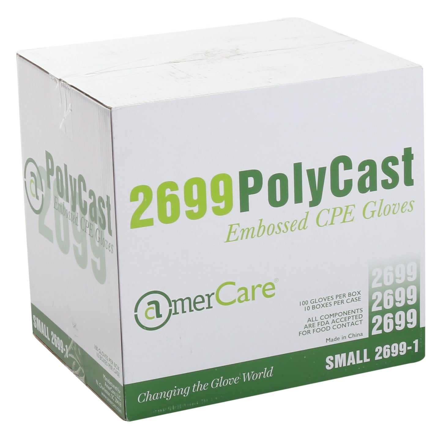 AmerCare Polycast Textured Powder Free Gloves, Extra Large, Case of 1000