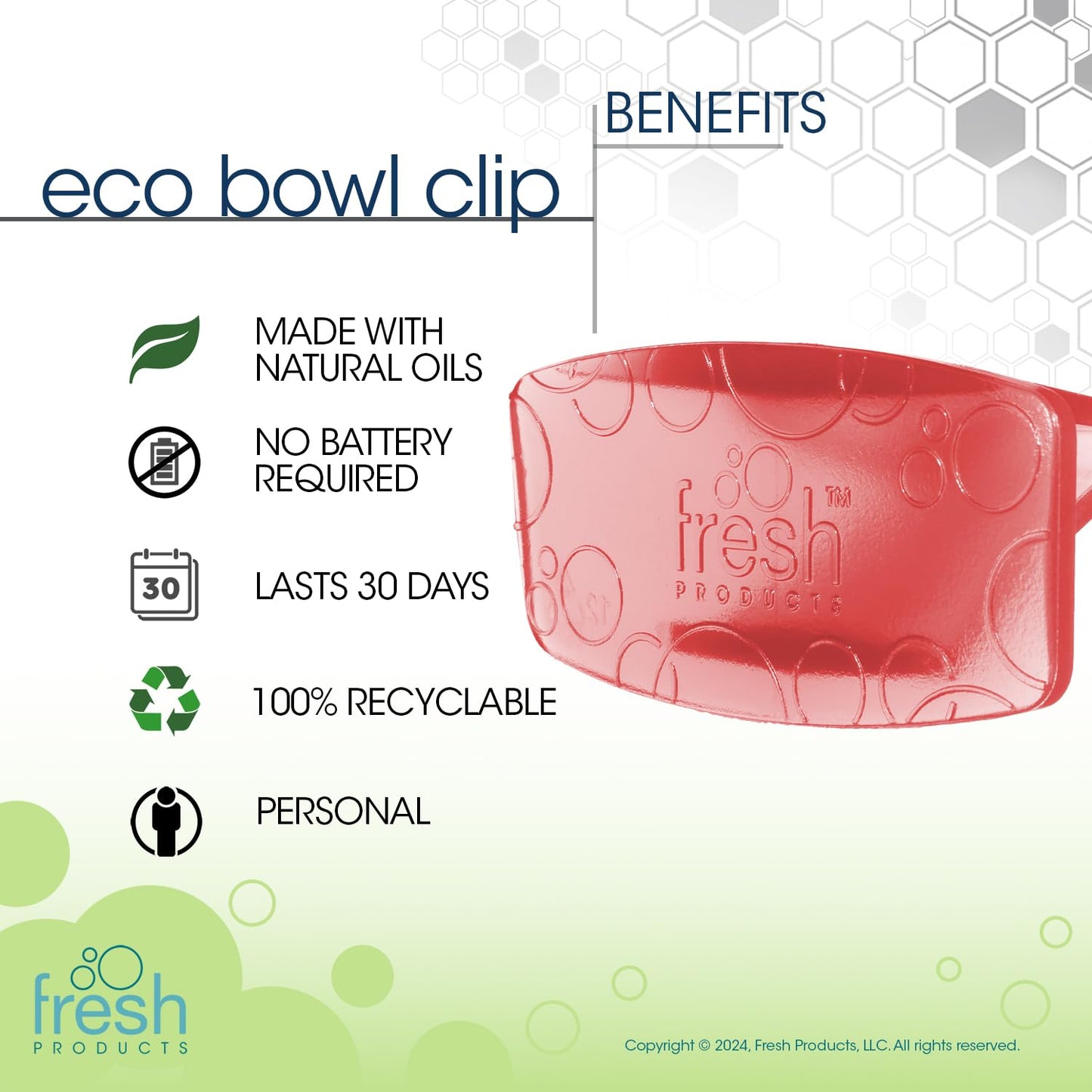 Fresh Products Eco Bowl Clip Air Freshener Versatile Design Toilet Freshener Trash Freshener Chemical Free Natural Oils Discreet Lasts 30 Days Made in