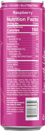 Pink Lotus Raspberry Plant Power® 160 mg, Pure Cane Sugar, 12 Pk 12 oz Cans