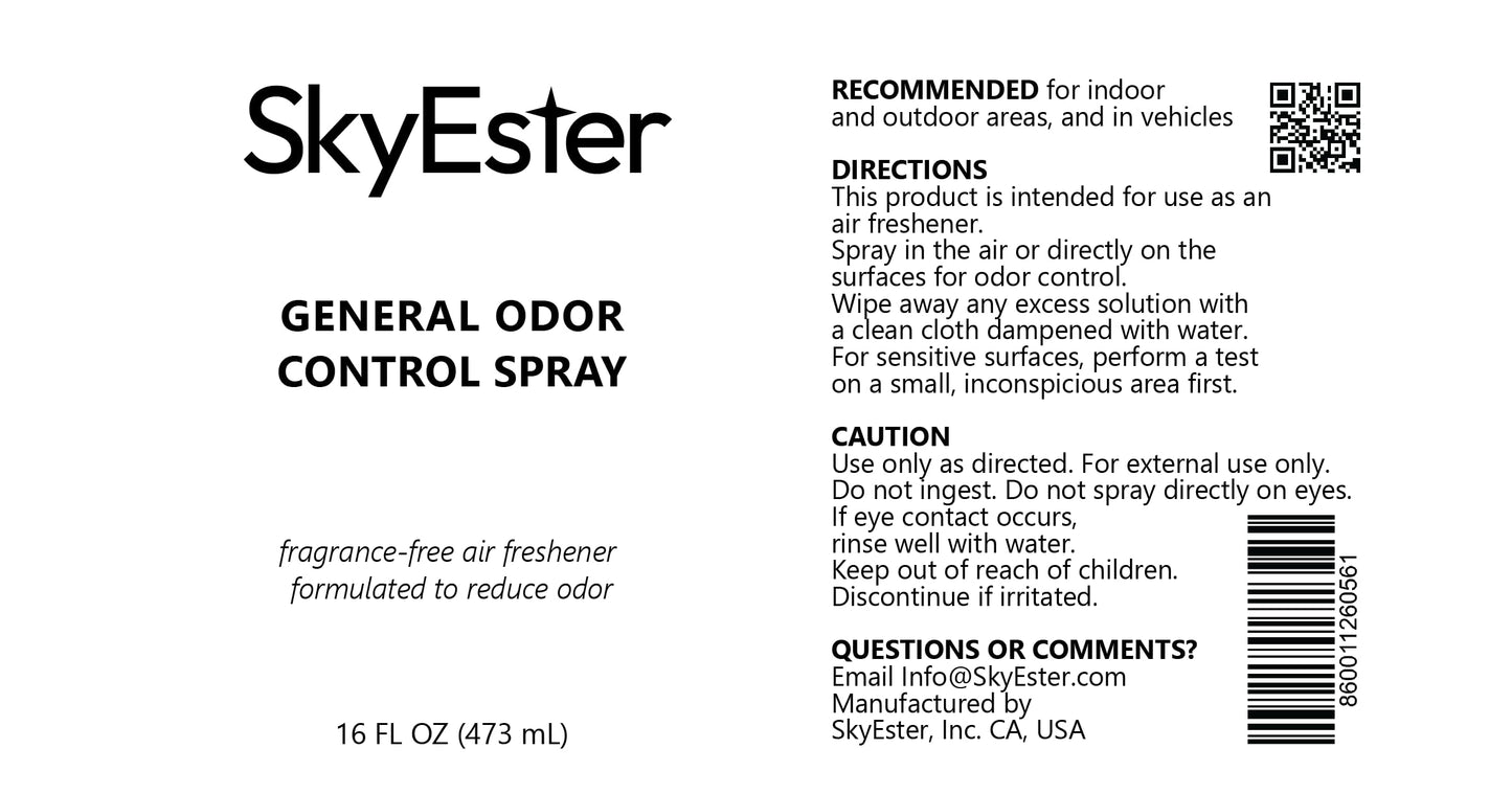 Unscented General Odor Control Spray, Odor Eliminator, Fragrance-Free Air Freshener, 16 Fl Oz (16 Fl Oz (Pack of 1))