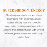 The Republic of Tea SuperShroom Energy Cordyceps and Chaga Herbal Tea, Organic Cinnamon, Ginger and Chicory Blend, Caffeine Free, Unbleached Tea Bags