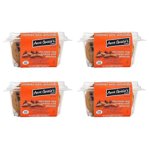 Aunt Gussie's - Sugar Free Wheat Chocolate Chip Cookies with Almonds - 4 Pack