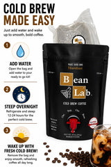 Bean Lab Cold Brew Coffee - Hazelnut Blend - Brew Bag - Coarse Ground Coffee - Smooth Low-Acid Coffee - Reusable Brew System - 100% Arabica - Medium