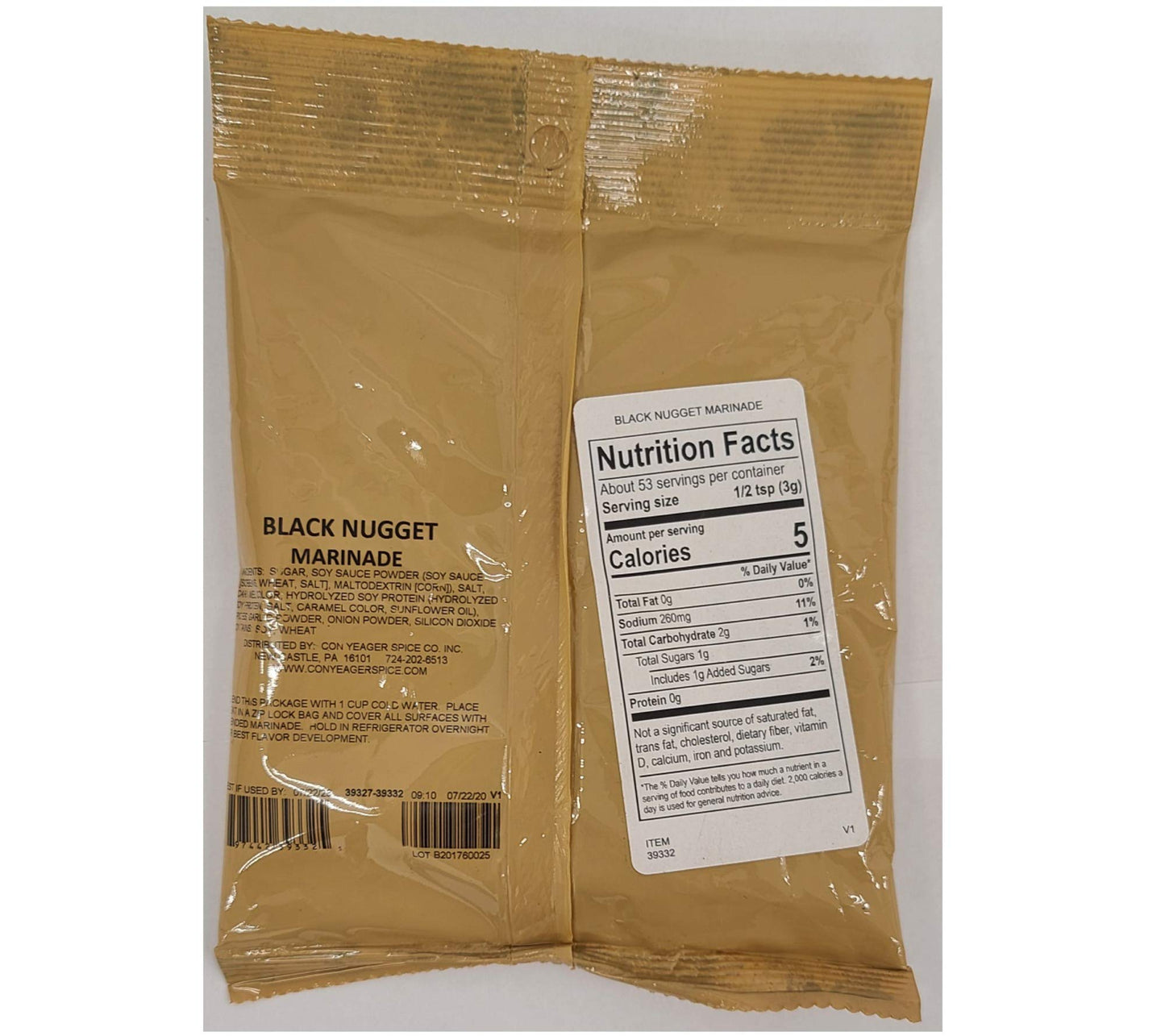 Con Yeager Spices Black Nugget Marinade 5.3oz #39332
