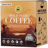 Hachidoori Single-Serve Portable Pour Over Drip Coffee - 7 Ready-to-Brew Packs with Ground Coffee & Filters | Fresh Coffee Anytime - Travel, Camping