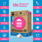 WBM Laundry Detergent Pods, 128 Count | Fresh & Clear Unscented | Laundry Pods 10x Ultrapower Cleaning With Color Protection and Eco-Friendly
