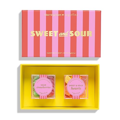 Sugarfina Sweet and Sour 2 Piece Candy Bento Box | Sour Strawberries, Sweet & Sour Hearts