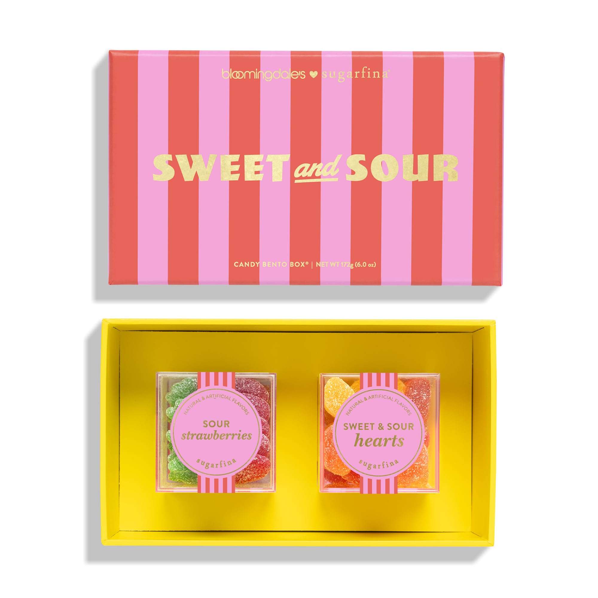 Sugarfina Sweet and Sour 2 Piece Candy Bento Box | Sour Strawberries, Sweet & Sour Hearts