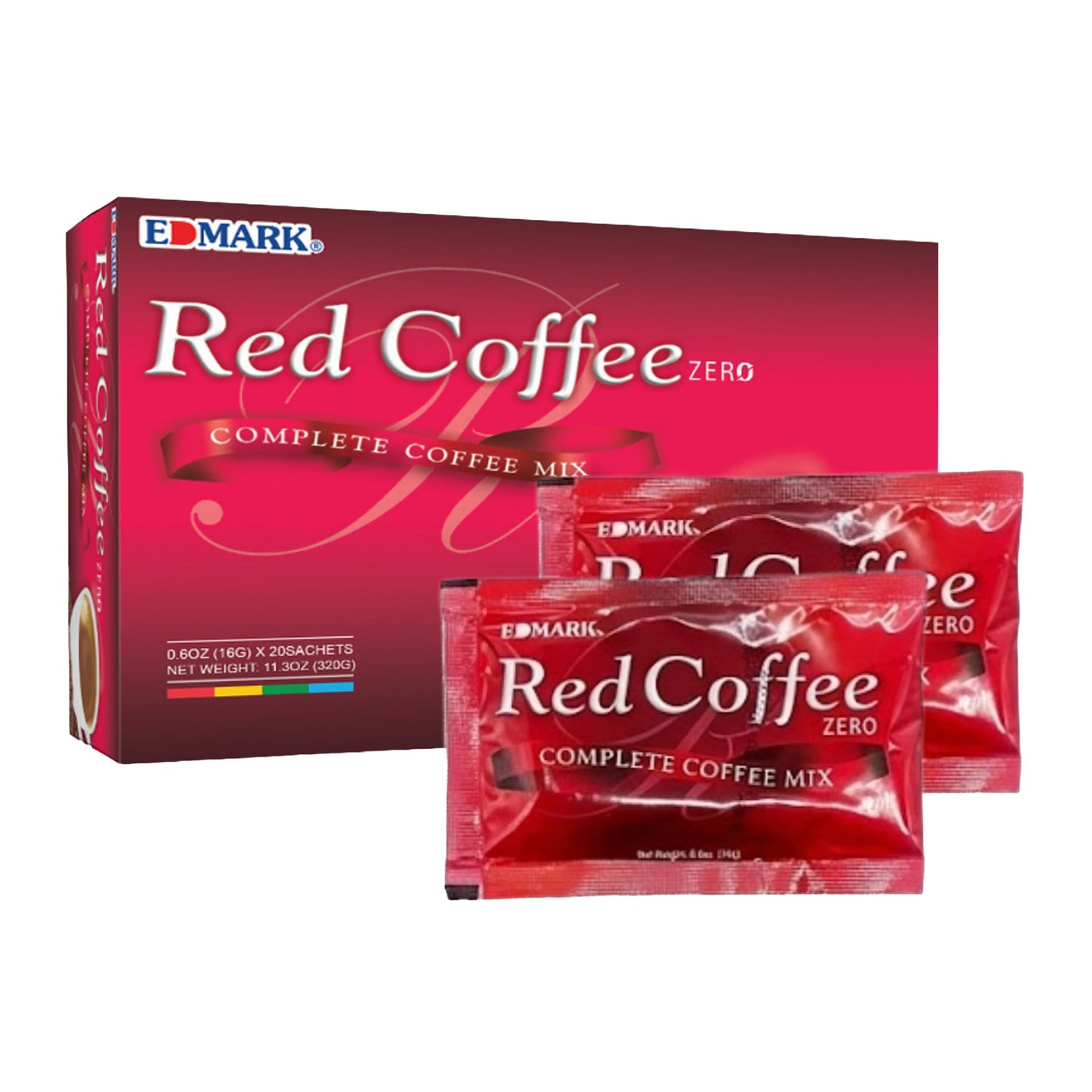 EDMARK Red Coffee - ZERO Sugar | Organic Instant Coffee w/Rose Petal Extract | Aromatic Red Coffee Pods for Daily Energy, Focus, Wellness & Coffee
