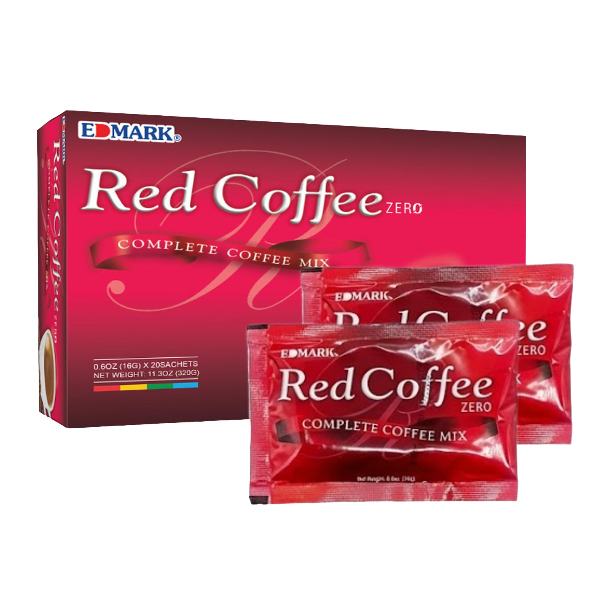 EDMARK Red Coffee - ZERO Sugar | Organic Instant Coffee w/Rose Petal Extract | Aromatic Red Coffee Pods for Daily Energy, Focus, Wellness & Coffee