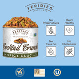 FERIDIES Gourmet Cocktail Crunch Spicy Guac Snack Mix for Adults with Tangy Buffalo and Guacamole Flavors, Premium Virginia Peanuts, Almonds, Sesame