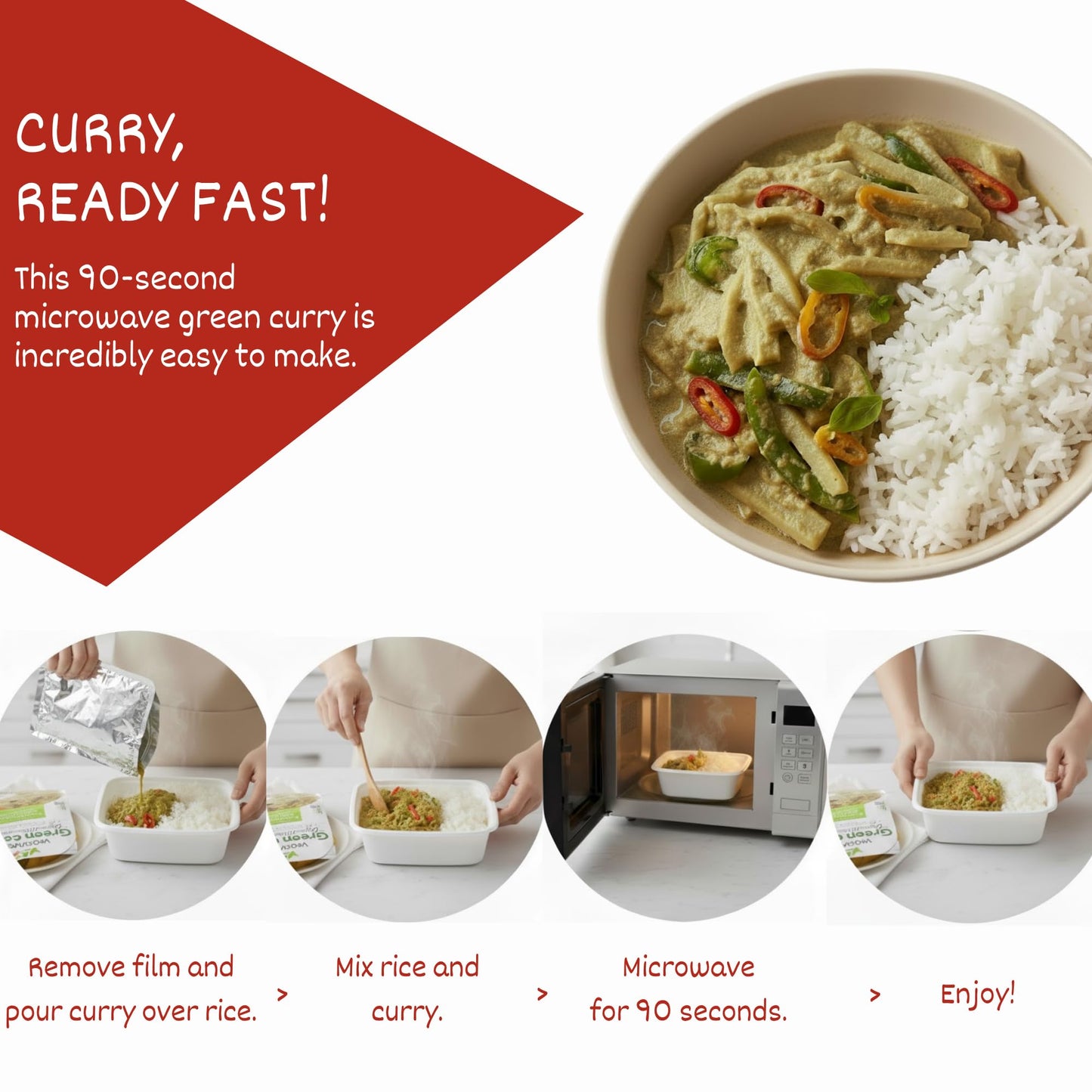 24Vegan Organic Thai Green Curry with Jasmine Rice, Vegan Thai Curry, Non-GMO, No MSG, Gluten-Free, Instant Curry Meal, Just Heat & Eat - Pack of 1