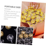 Zerodeko 60 Pcs Plastic Chocolate Wrapper Balls Holders Transparent Candy Packaging Cases for Bouquet Valentine's Day Wedding Party Candy Storage