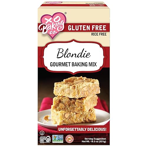 XO Baking Co. Gluten Free Blondie Gourmet Baking Mix; Non-GMO; Kosher; Rice Free; Dairy Free; Peanut Free; No Preservatives; No Artificial Flavors or Colors, 18.3oz