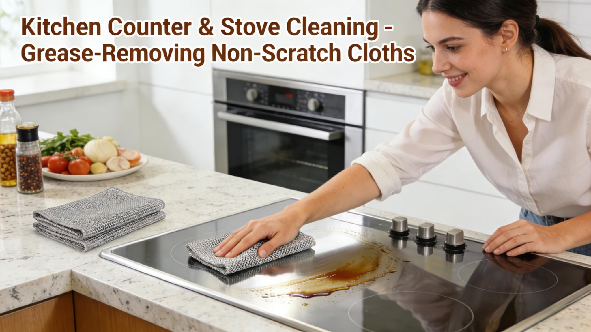 10-Pack 7.9-Inch Dual-Layer Metal Mesh Cleaning Cloths - Scratch-Free Kitchen Scrubbers for Dishes & Cookware