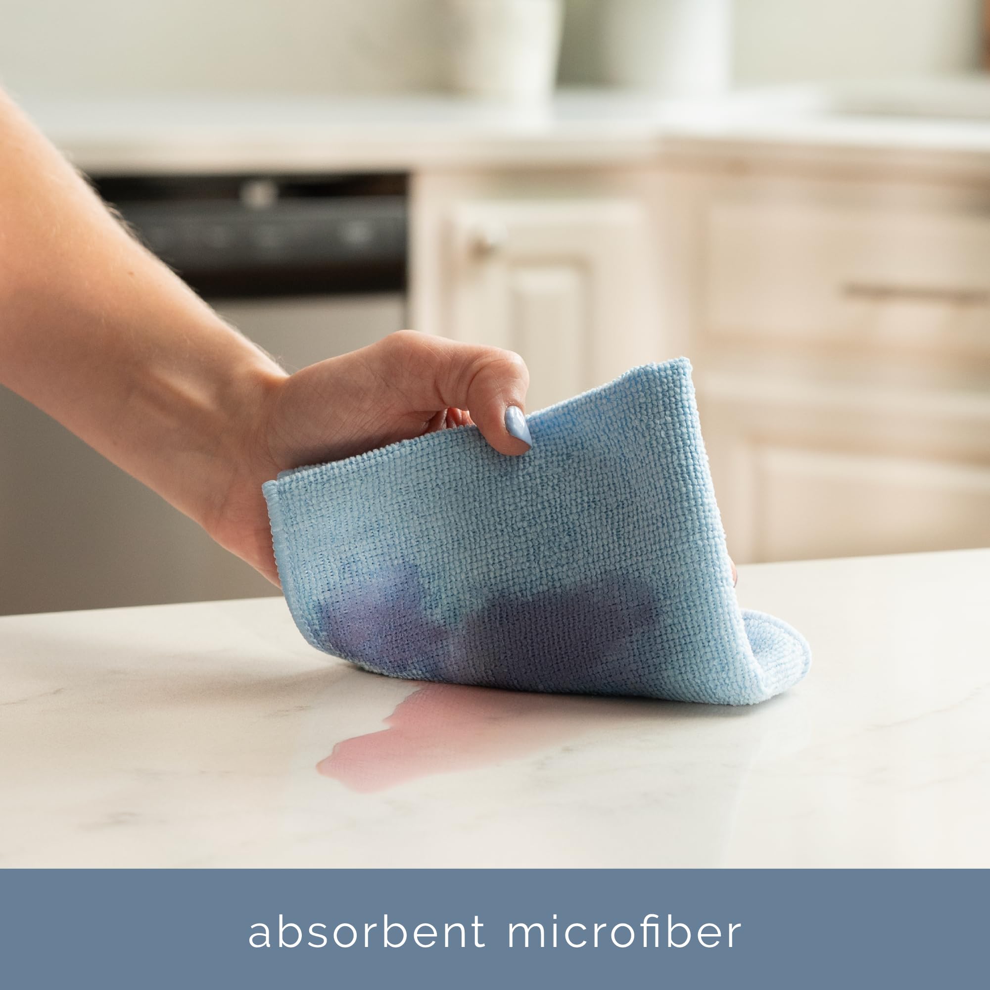 S&T INC. 100 Pack Microfiber Cleaning Cloth, Bulk Towels for Home, Reusable Microfiber Towels for Cars, Cleaning Rags, Light Blue, 11.5 Inches x 11.5